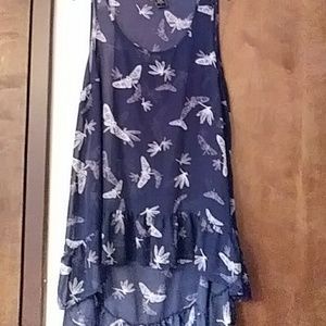 Absolutely Charming Hi Lo Torrid Tunic in Navy/Whi